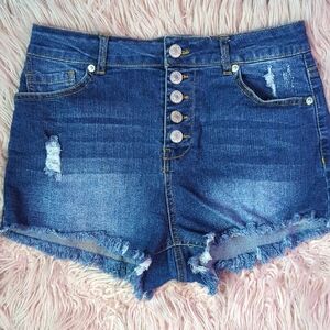 Love Tree Distressed Blue Jean Shorts